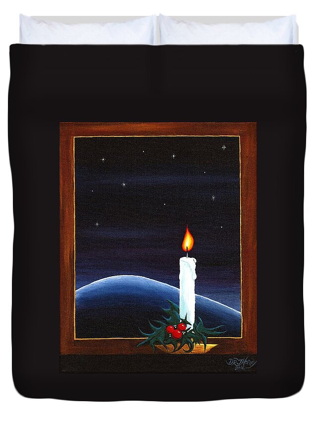 Candle Duvet Cover featuring the painting For Our Heaven Dwellers by Danielle R T Haney