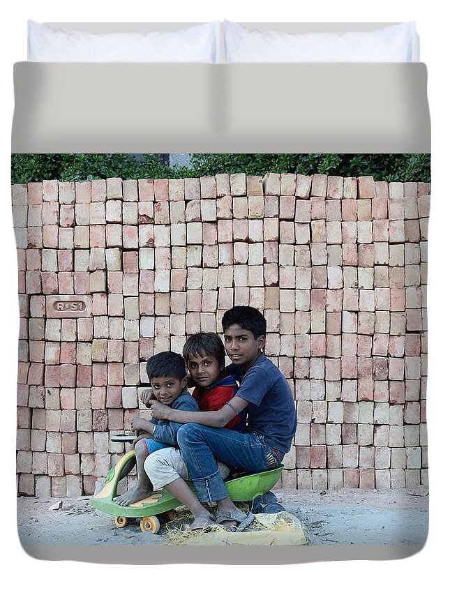 Indian Kids Duvet Cover featuring the photograph For sport by Sumit Mehndiratta