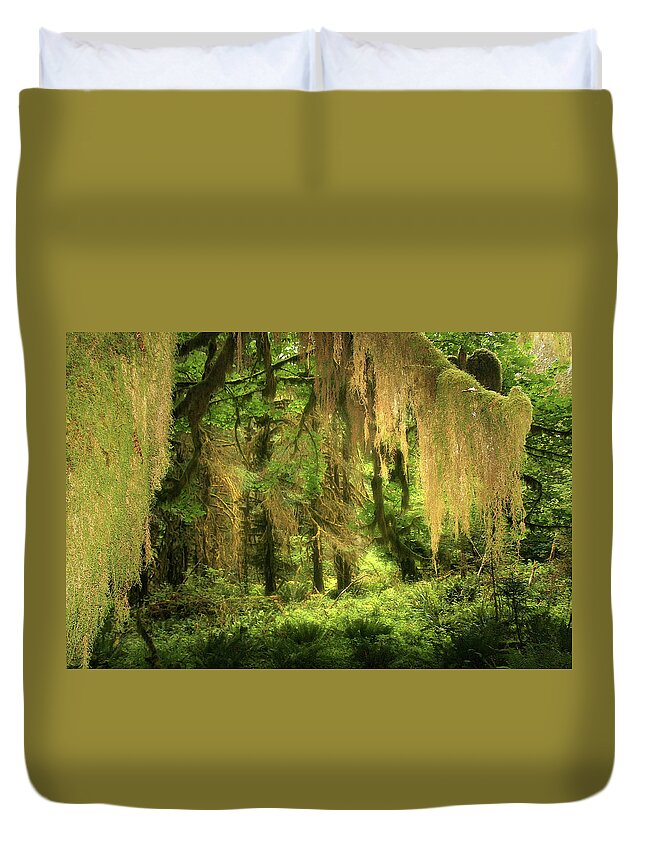 Quinault Rain Forest Duvet Cover featuring the photograph Forest Fantasy - Quinault - Gateway to Paradise on the Olympic Peninsula WA by Alexandra Till