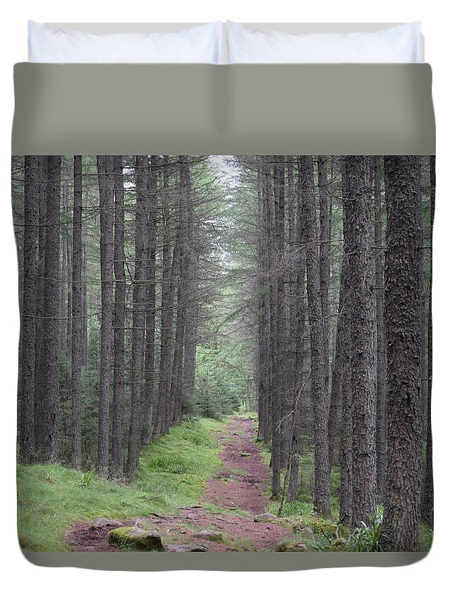 Forest Duvet Cover featuring the photograph Forest Path Way by Malibu Bear