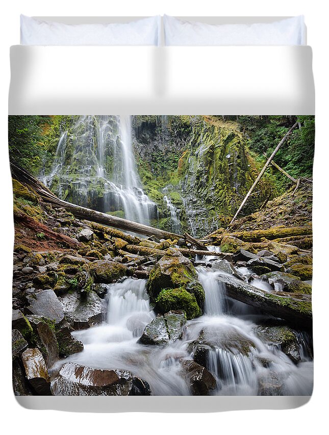 Waterfall Duvet Cover featuring the photograph Forest Perfection by Margaret Pitcher