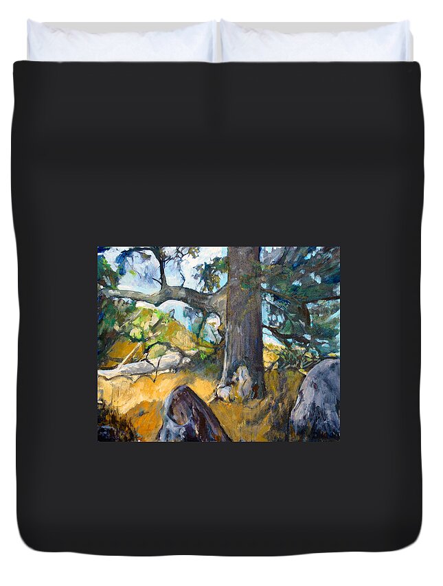  Duvet Cover featuring the painting Forest, Santa Rosa Plateau by Kathleen Barnes