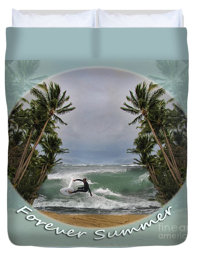 Surf Duvet Cover featuring the photograph Forever Summer 2 by Linda Lees