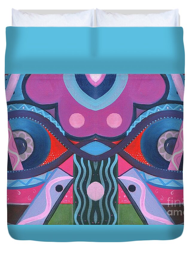 Seeing Duvet Cover featuring the digital art Forever Witness 2 by Helena Tiainen