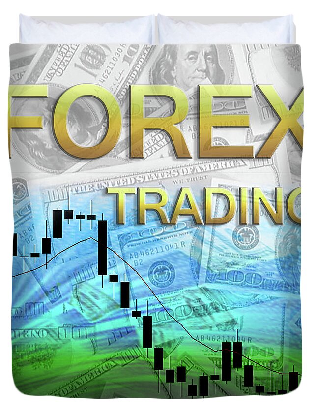 Forex Duvet Cover featuring the digital art Forex Trading 1b by Walter Herrit