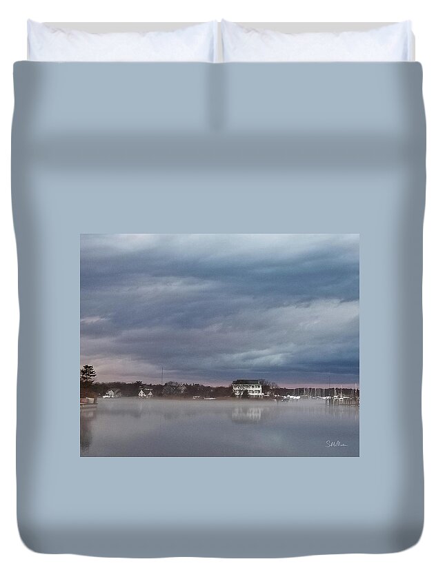 Landscape Duvet Cover featuring the photograph Forked River five by Sami Martin