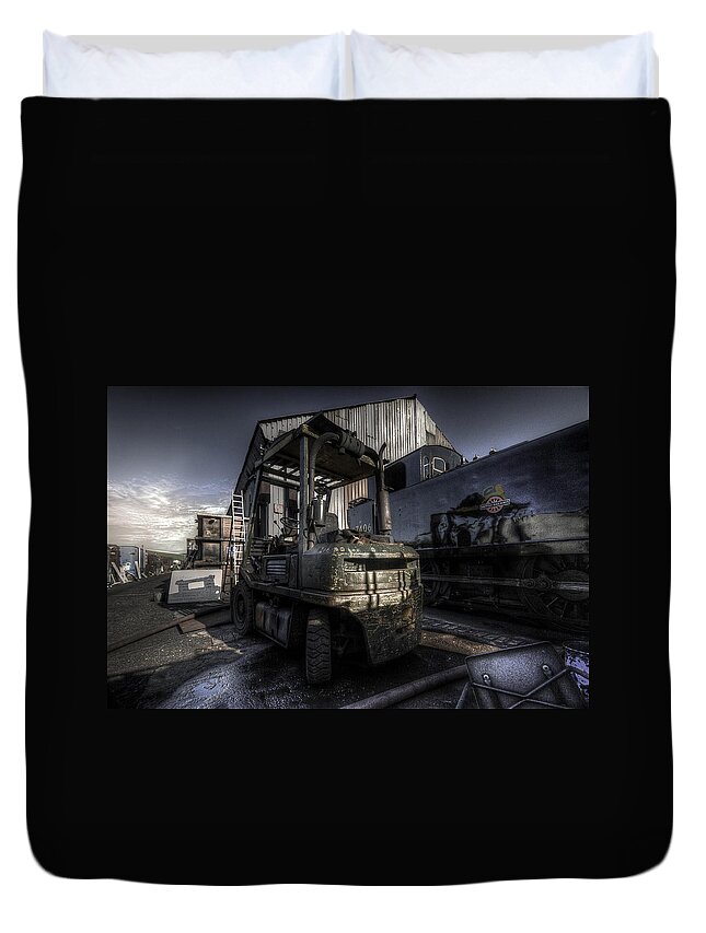 Art Duvet Cover featuring the photograph Forklift by Yhun Suarez