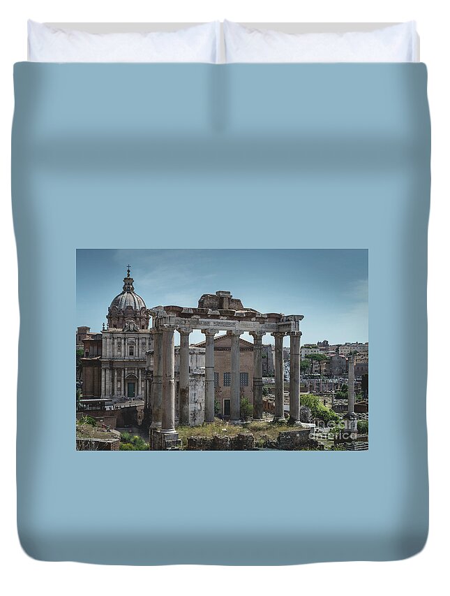 Foro Duvet Cover featuring the photograph Foro Romano, Rome Italy 3 by Perry Rodriguez