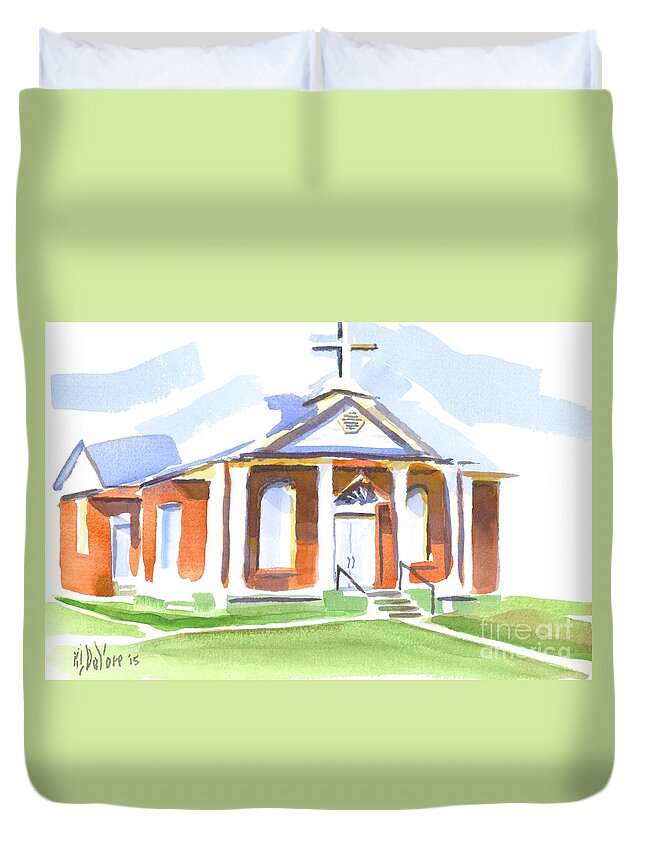Fort Hill Methodist Church Duvet Cover featuring the painting Fort Hill Methodist Church by Kip DeVore