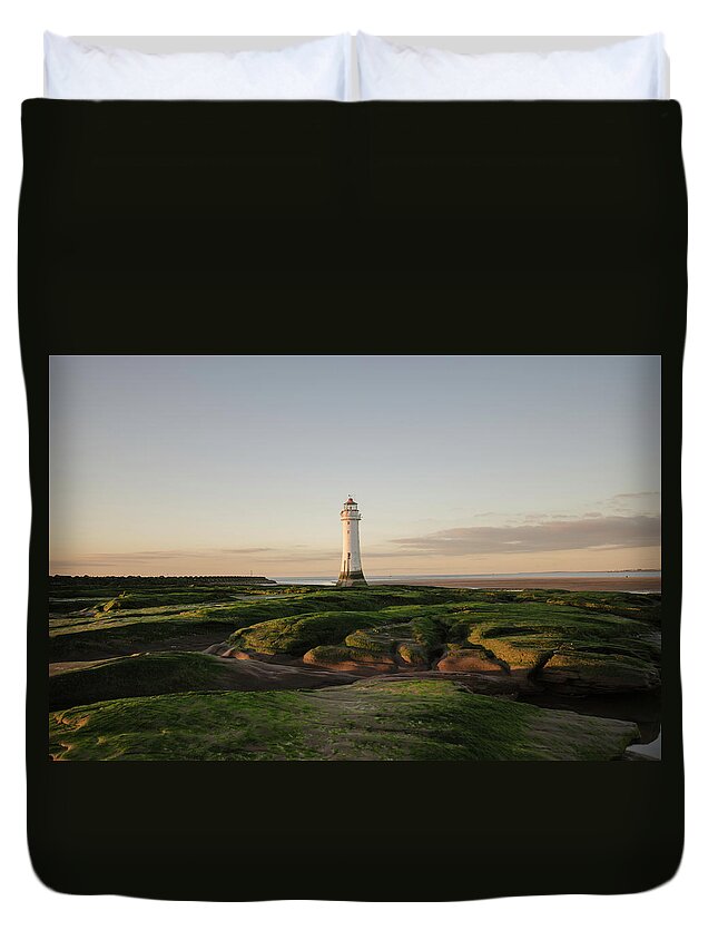Fort Perch Lighthouse Duvet Cover featuring the photograph Fort Perch Lighthouse by Spikey Mouse Photography