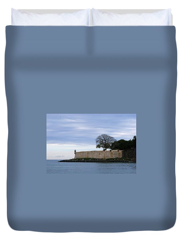 San Juan Duvet Cover featuring the photograph Fortress Wall by Lois Lepisto