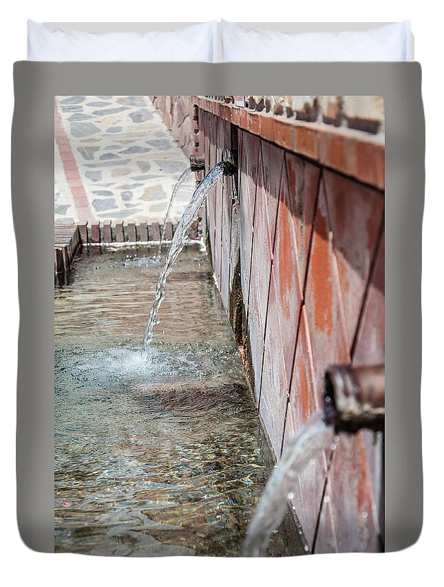 Andalucia Duvet Cover featuring the photograph Fountain by Geoff Smith