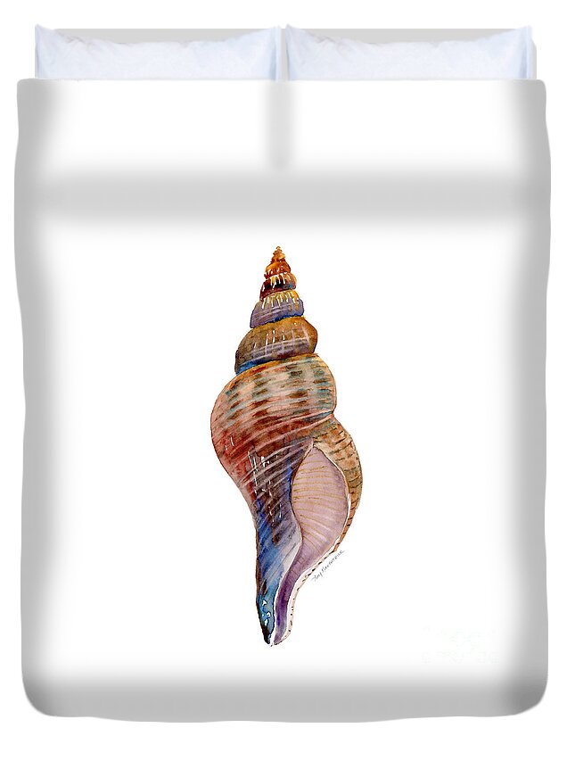 Conch Shell Painting Duvet Cover featuring the painting Fox Shell by Amy Kirkpatrick