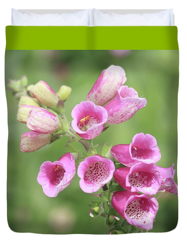 Foxglove Duvet Cover featuring the photograph Foxgloves by Diane Fifield