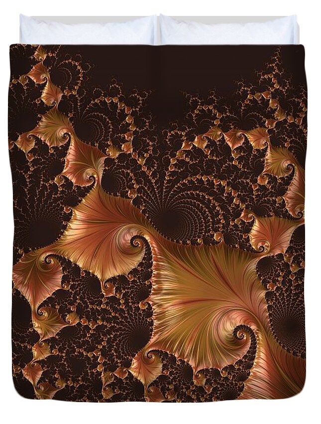 Abstract Duvet Cover featuring the digital art Fractal Alchemy by Susan Maxwell Schmidt