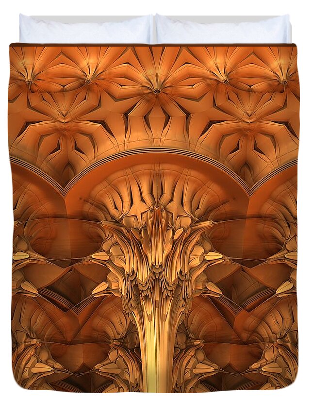 Mandelbulb Duvet Cover featuring the digital art Fractal Architecture by Lyle Hatch