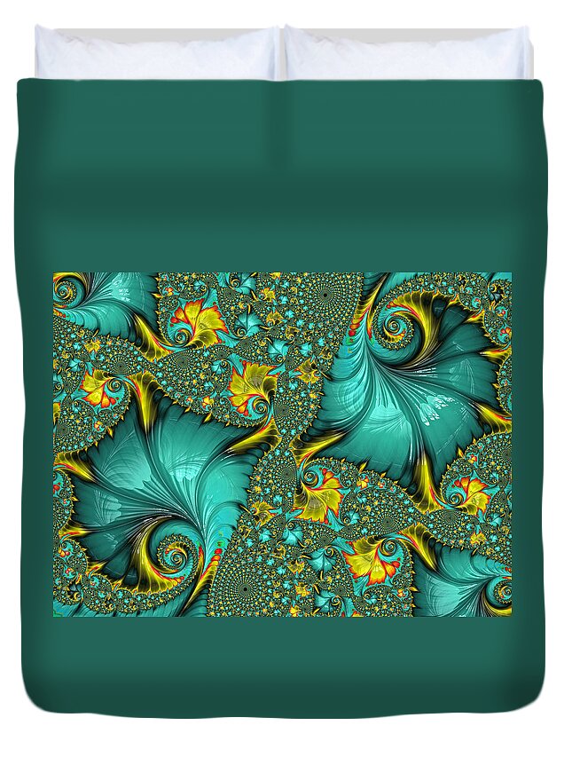 Fractal Duvet Cover featuring the digital art Fractal Art - Gifts From the Sea by H H Photography of Florida by HH Photography of Florida