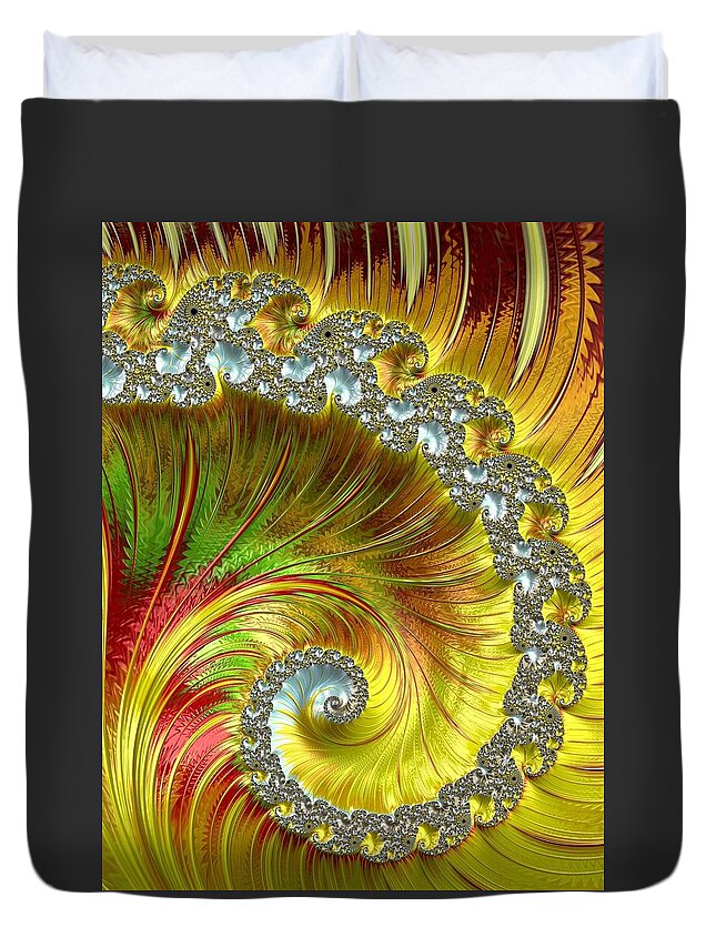 Fractal Duvet Cover featuring the photograph Fractal Spiral Three by Mo Barton