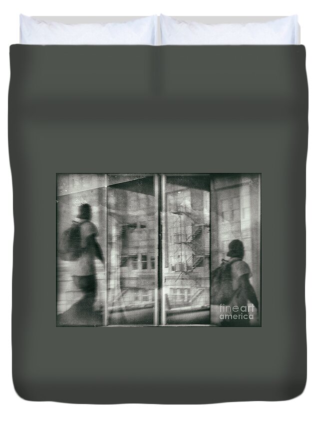 Man Duvet Cover featuring the photograph Fragment 7 The Traveler by Jeff Breiman