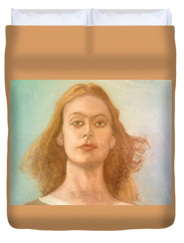 Francesca Annis Duvet Cover featuring the painting Francesca Annis as Lady Macbeth by Peter Gartner