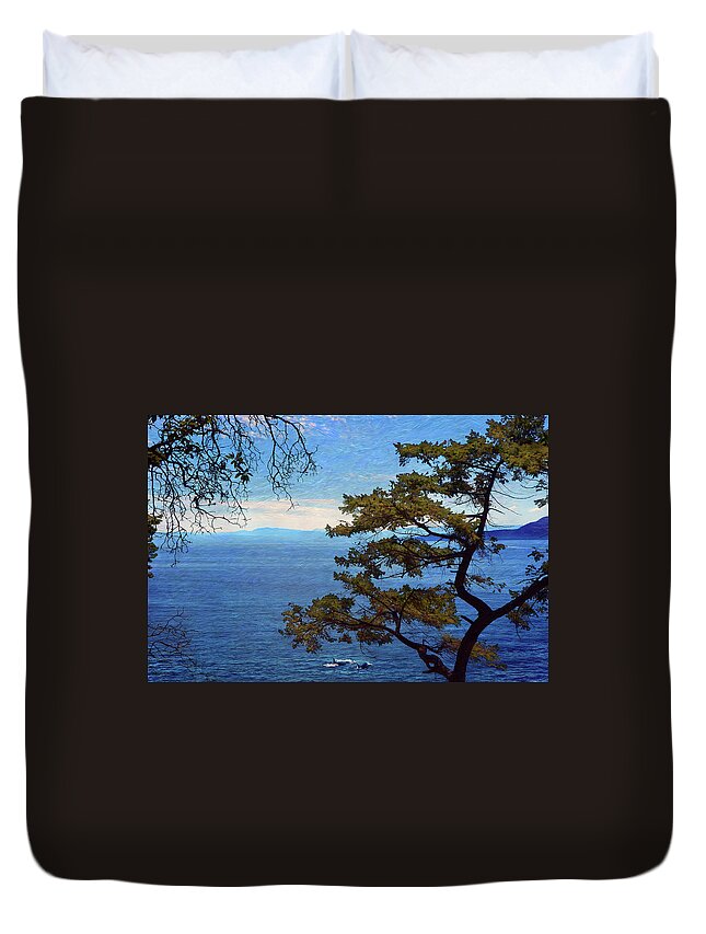 Pacific Coast Duvet Cover featuring the photograph Francis Point - View by Ed Hall