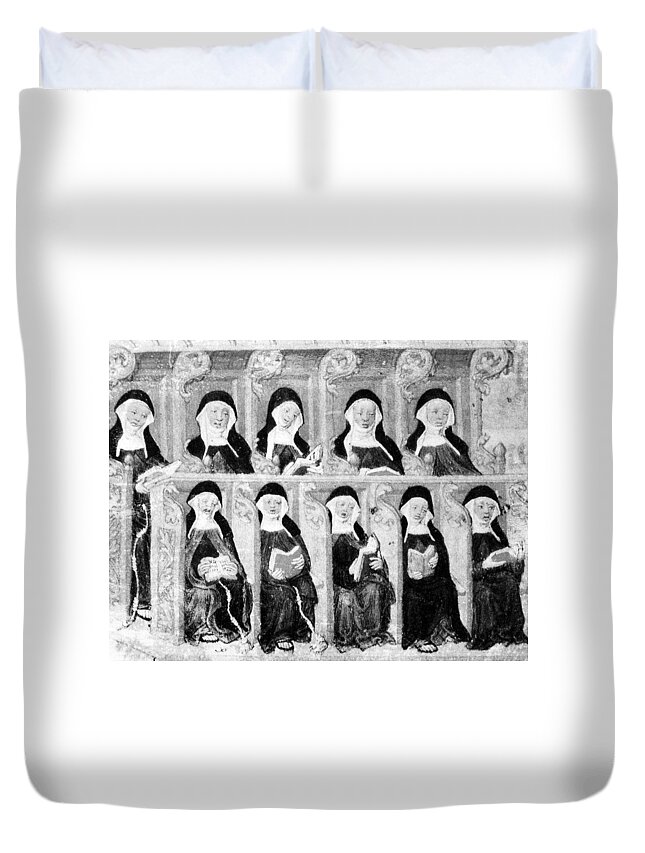 1430 Duvet Cover featuring the photograph Franciscan Nuns by Granger