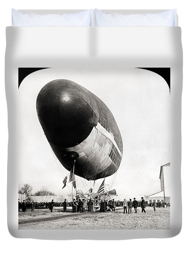 1904 Duvet Cover featuring the photograph Francois Airship, 1904 by Granger