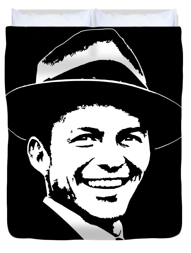 Sinatra Duvet Cover featuring the digital art Frank Sinatra Pop Art by Filip Schpindel
