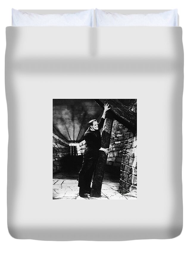 Frankenstein Duvet Cover featuring the photograph Frankenstein Boris Karloff classic film image by Vintage Collectables