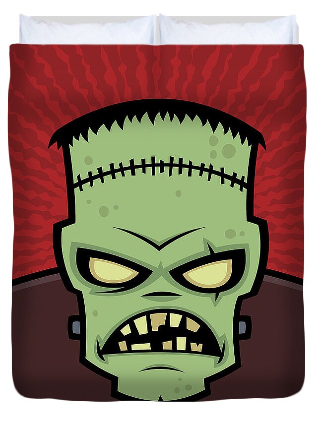 Frankenstein Duvet Cover featuring the digital art Frankenstein Monster by John Schwegel