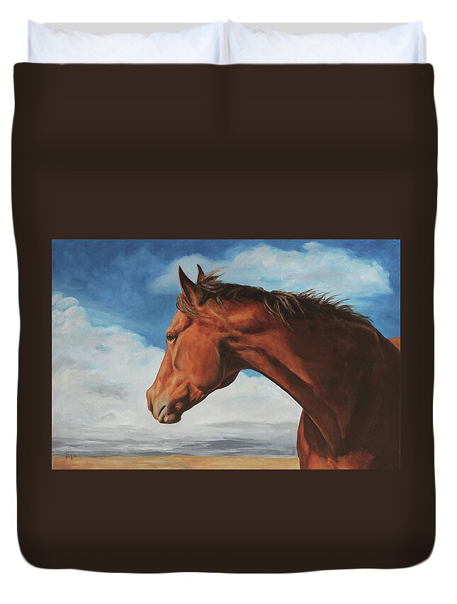 Joan Frimberger Duvet Cover featuring the painting Free by Joan Frimberger