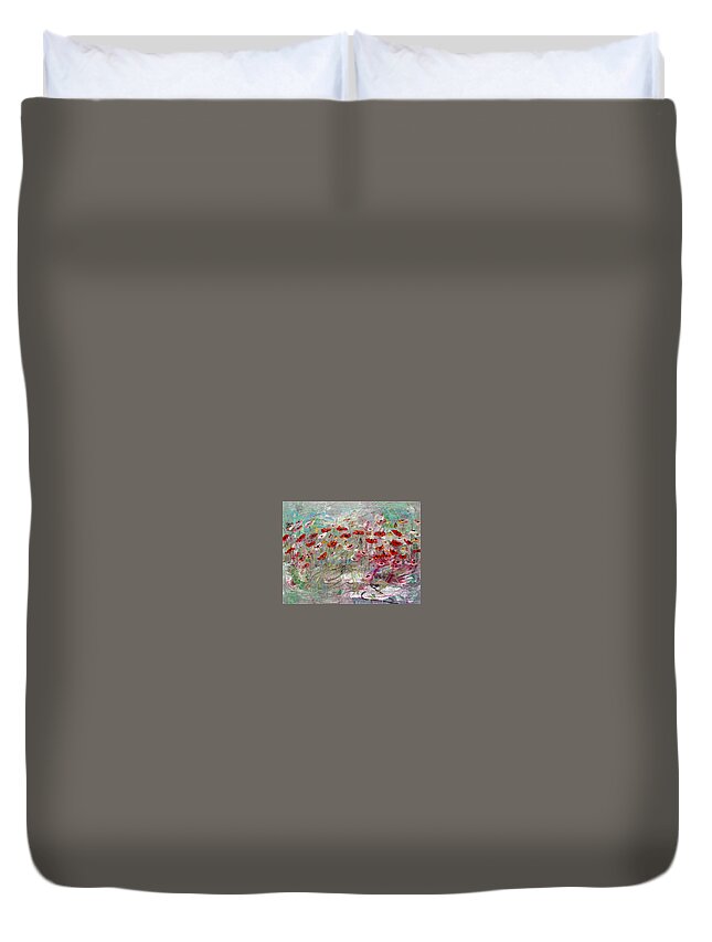 Free Wild Poppies Duvet Cover featuring the painting Free Wild Poppies by Dorothy Maier