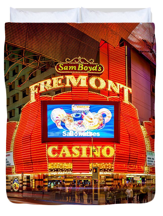 Las Vegas Duvet Cover featuring the photograph Fremont Casino by Az Jackson