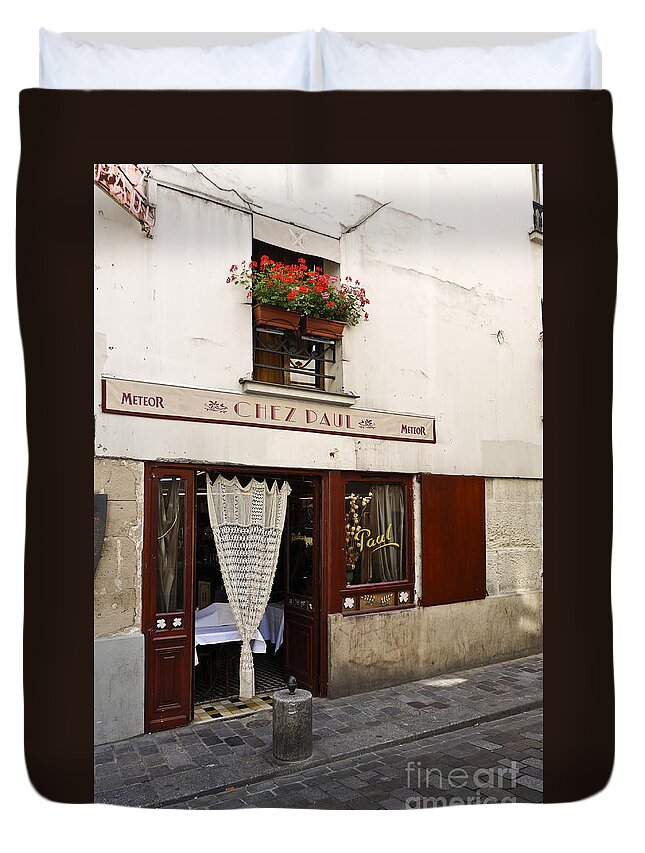 French Duvet Cover featuring the digital art French Bistro by Perry Van Munster