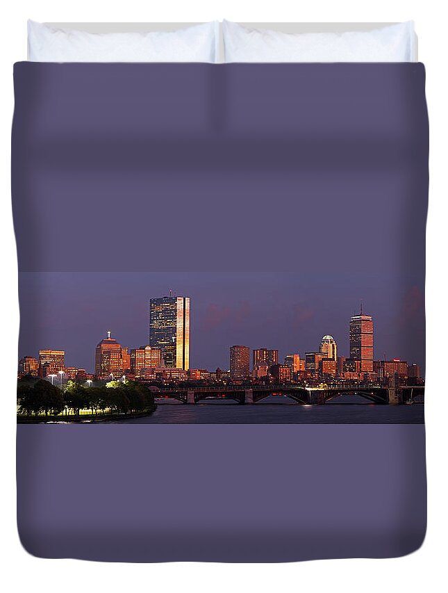 Boston Duvet Cover featuring the photograph Friday Night Lights by Juergen Roth