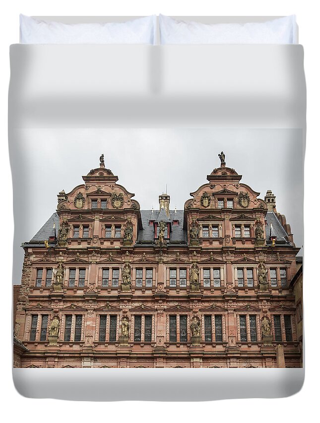 Heidelberg Duvet Cover featuring the photograph Friederichsbau Architecture by Teresa Mucha