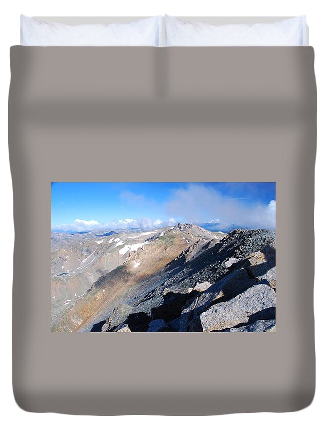 Mount Massive Duvet Cover featuring the photograph From Atop Mount Massive by Cascade Colors