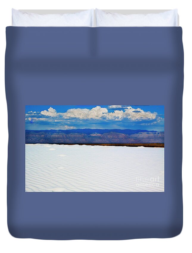 White Sands Duvet Cover featuring the photograph From The Basin by Jennifer Sensiba