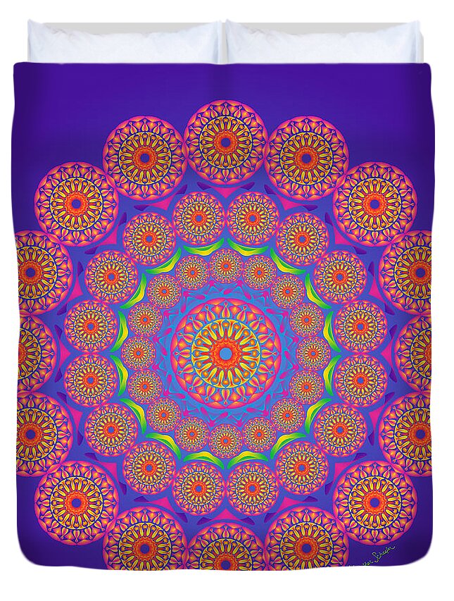 Artsytoo Duvet Cover featuring the digital art From the Center by Heather Schaefer
