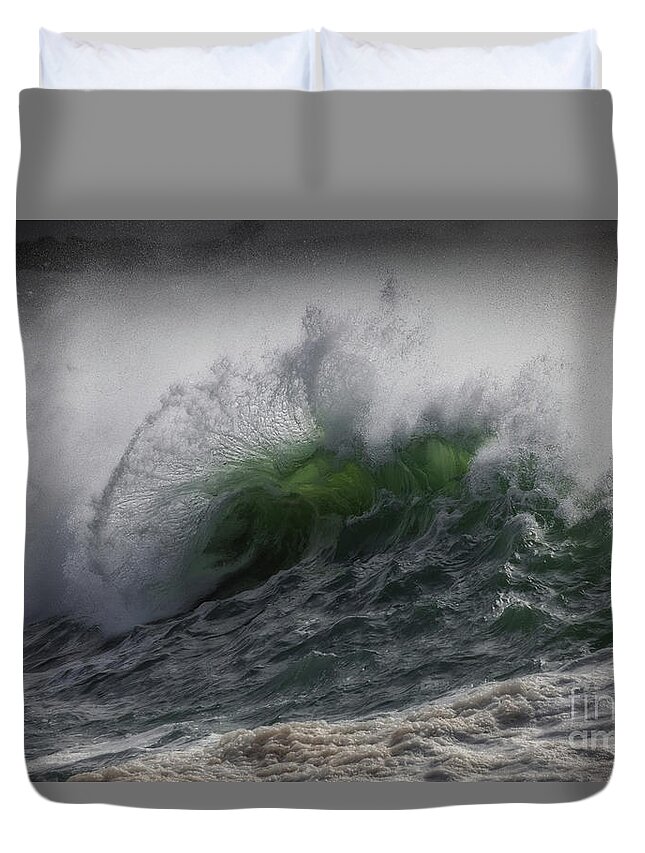 Waves Duvet Cover featuring the photograph From The Deep by Mark Alder