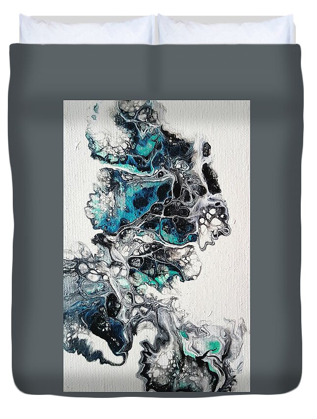 Ice Duvet Cover featuring the painting Frost and Ice by Jo Smoley