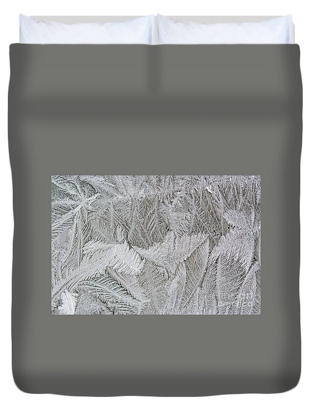 Frosting Duvet Cover featuring the photograph Frost flower by Michal Boubin