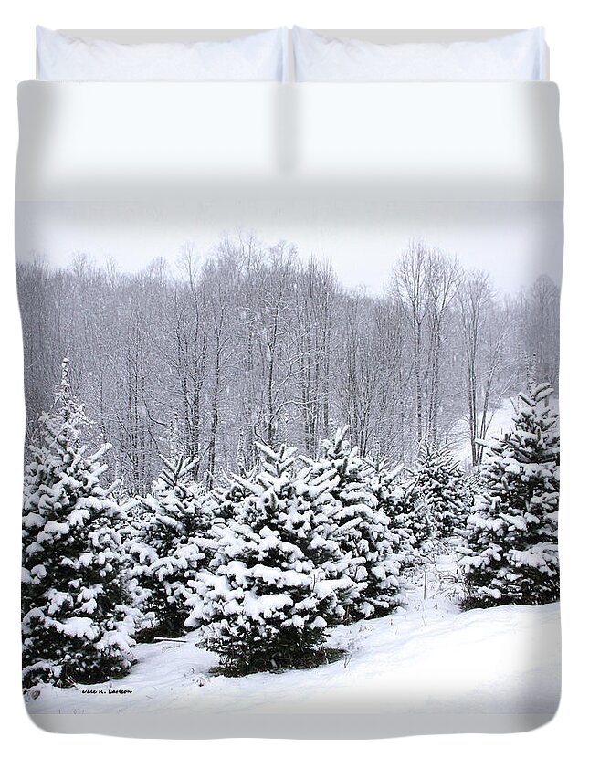 Snow Duvet Cover featuring the photograph Frosted Frasers by Dale R Carlson