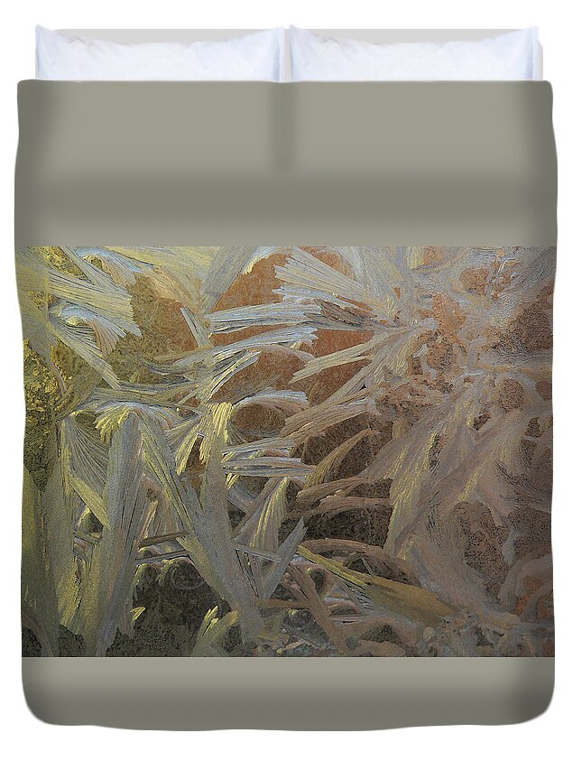 Frostwork Duvet Cover featuring the photograph Frostwork - White Jungle by Attila Meszlenyi