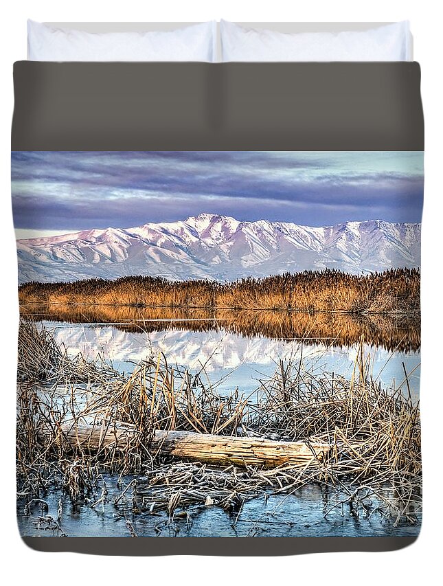 Sunrise Duvet Cover featuring the photograph Frosty Morning by Roxie Crouch
