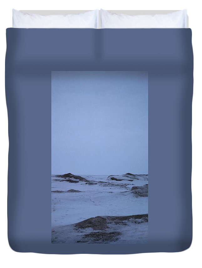 Presque Isle Duvet Cover featuring the photograph Frozen Lake Erie by Kimberly W