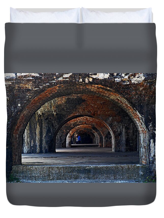 Fort Duvet Cover featuring the photograph Ft. Pickens Arches by George Taylor