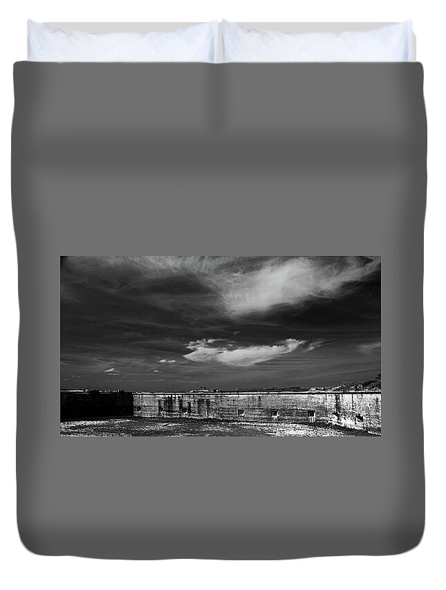Sky Duvet Cover featuring the photograph Ft. Pickens Sky by George Taylor