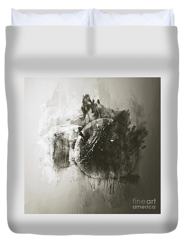 7s Flex Duvet Cover featuring the photograph Fuji Red in Grey by Jack Torcello