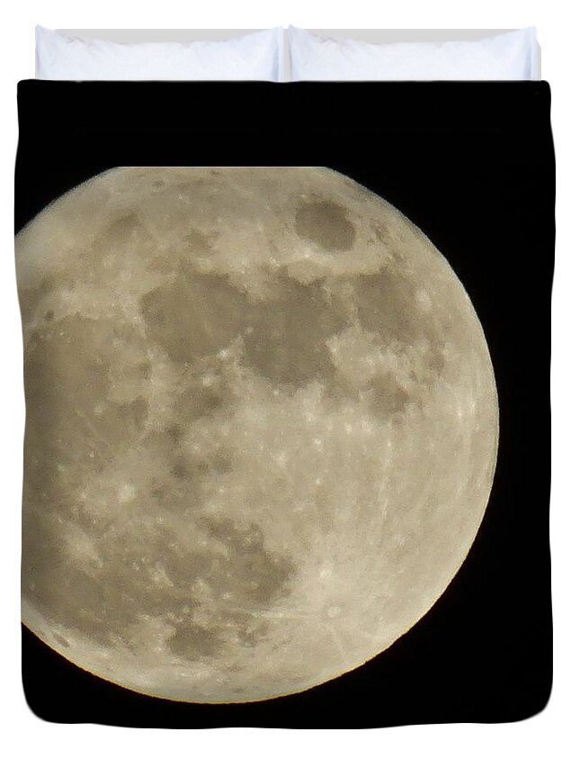 Moon Duvet Cover featuring the photograph Full Moon 11/25/15 by Mikki Cucuzzo